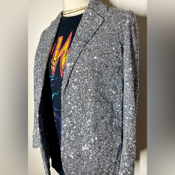 Zadig & Voltaire | Vivi Sequin Blazer in Silver | Party Jacket | Women’s 38 (M) - Picture 2 of 8